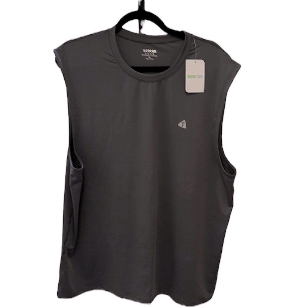 Men's Acetek sleeveless tank tops (2 tank tops)    Grey - X-Large